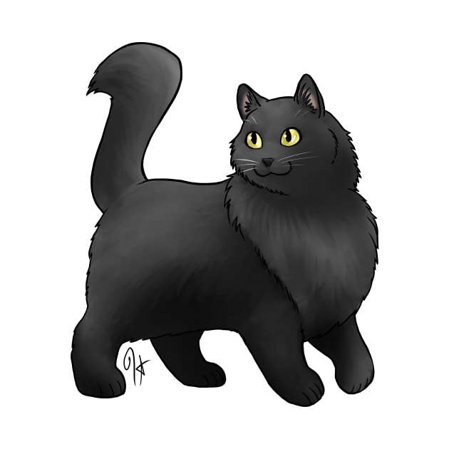 Cat - Turkish Angora - Black by Jen's Dogs Custom Gifts and Designs