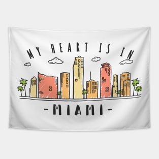 Miami USA Skyline Design Tapestry