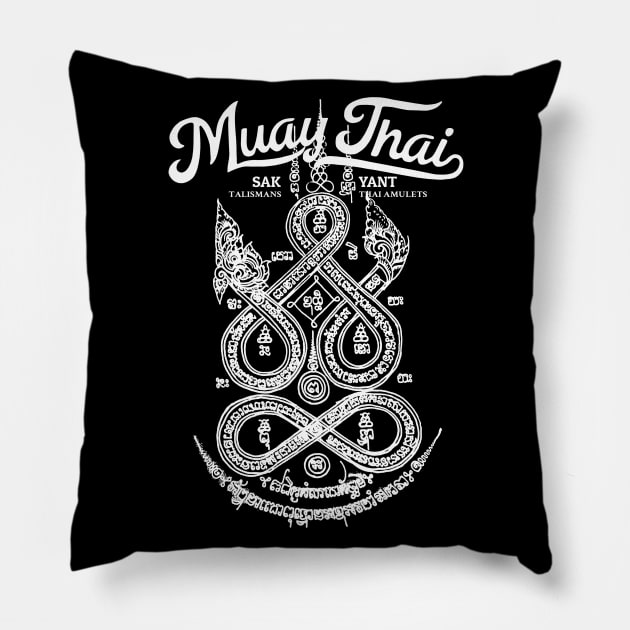 Talisman Thai Amulet Muay Thai Tattoo Serpent Pillow by KewaleeTee