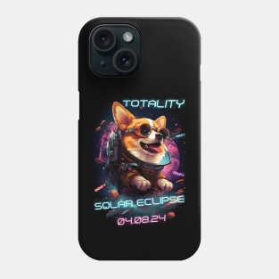 Totality Solar Eclipse 04.08.24 Corgi Sunglasses Cyberpunk Phone Case