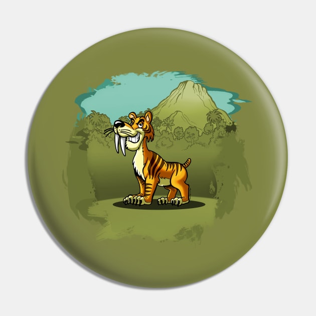 Smilodon cartoon Pin by Mauro_t_shirts