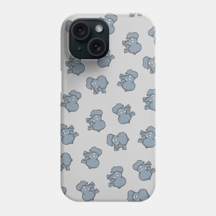 Gray Elephant Cartoon Pattern Phone Case