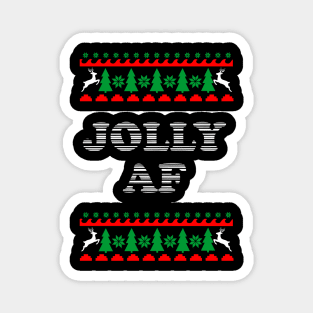 Jolly AF Ugly Sweater Cheeky Holiday Adult Humor Magnet
