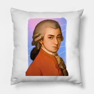 Classical composer Wolfgang Amadeus Mozart illustration Pillow