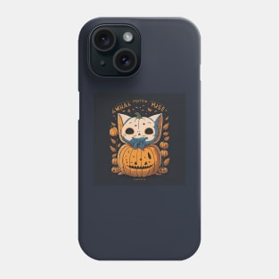 Pumpkin Mask Ghost Cat Phone Case