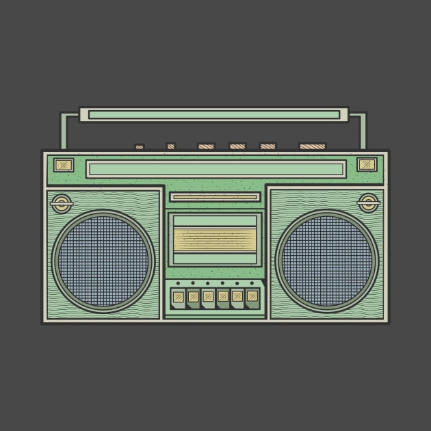 Green Vintage Boombox by milhad