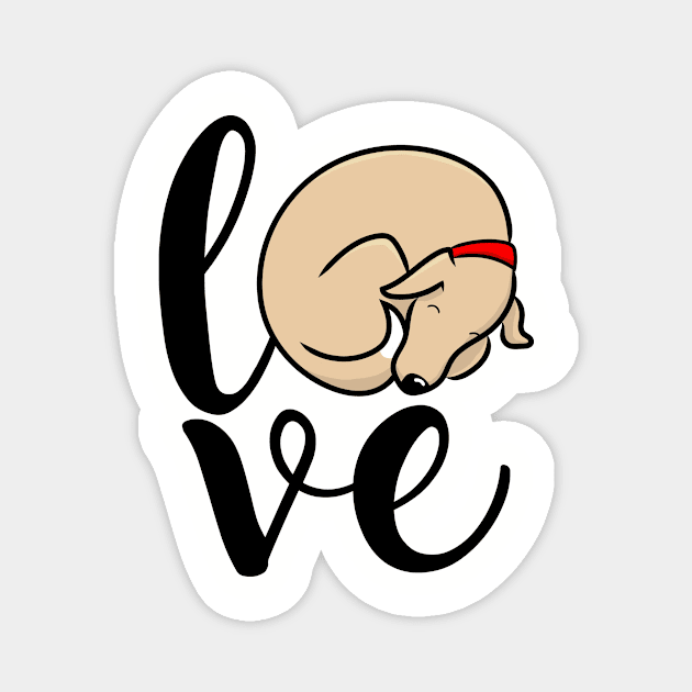 Love Sleeping Pup for Dog Lovers Magnet by cottoncanvas