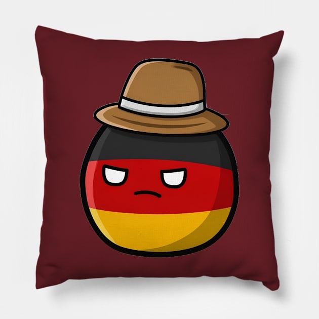 Germany Unhappy Vacation Hat Pillow by Polandball World