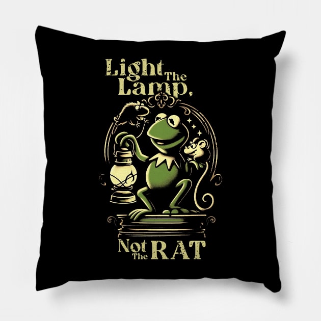 Light The Lamp, Not The Rat // Kermit fanart Pillow by Trendsdk