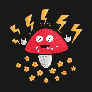 Kawaii Mushroom Pop Punk Heavy Metal Music T-Shirt