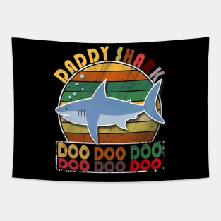 Vintage Daddy Shark Fathers Day Tapestry