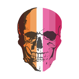 Lesbian Flag Skull T-Shirt