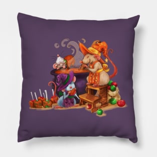 Caramel Apple Witches Pillow