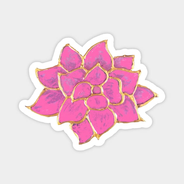 Pink & Gold Rose Magnet by DesignsByMonique