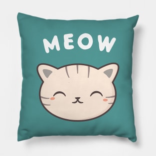 Happy Kawaii Cute Meow Cat Pillow