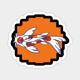 Koi pixelart orange Magnet