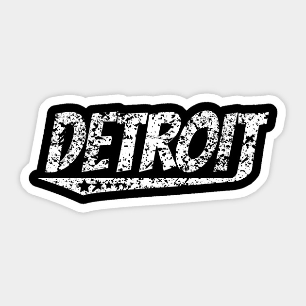 Distressed Retro Detroit Logo Detroit Sticker Teepublic Uk