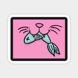 Cat Mouth With Fish (Pink) Magnet