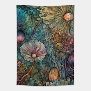 Colourful Painted Flowers Tapestry