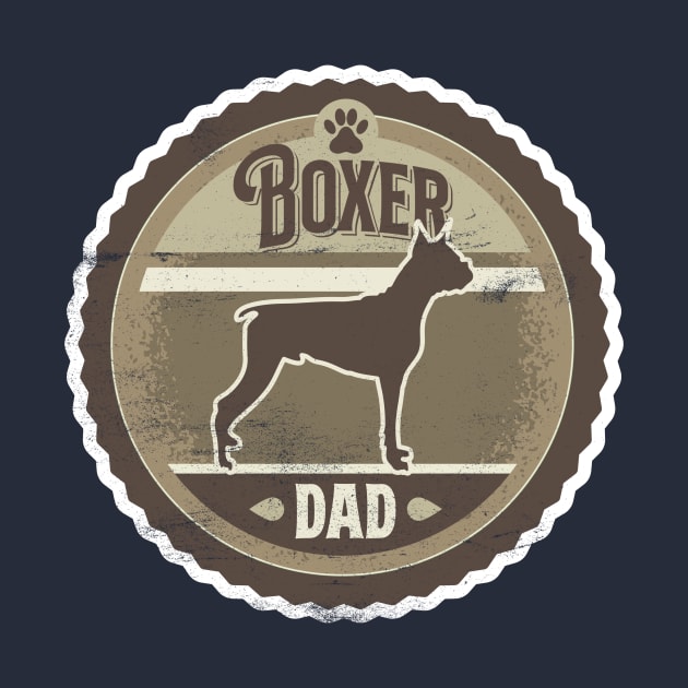 Boxer Dad - Distressed Boxer Dog Silhouette Design by DoggyStyles