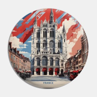 Amiens France Vintage Poster Tourism Pin