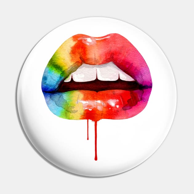 Rainbow lips Pin by ryabinina