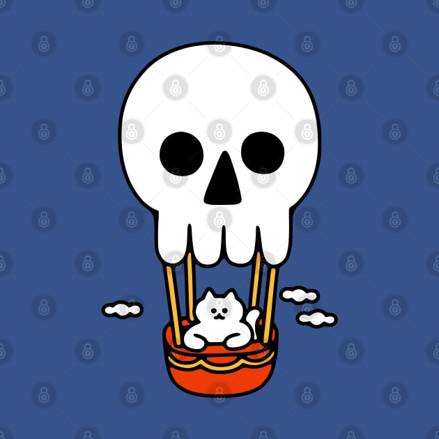 Cat up in Skull Balloon by obinsun