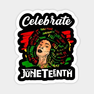 Juneteenth Afro Woman Black Queen African American Melanin Magnet