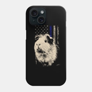 Fluffy American Flag Guinea Pig Love, Stylish Statement Tee Phone Case