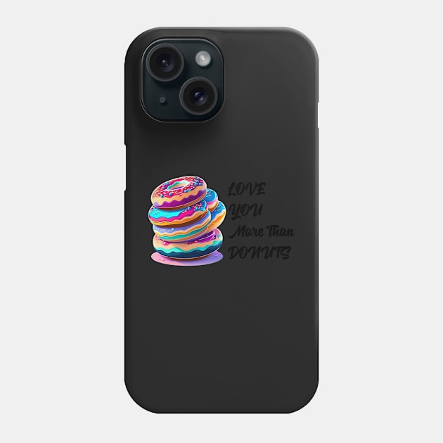 Love You More Than Donuts Phone Case by ArtShare