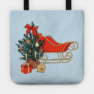 Christmas sleigh red Tote