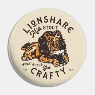 Lionshare Milk Stout: Get Crafty Pin