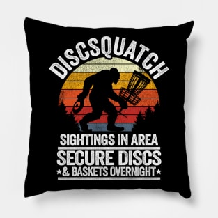 Discsquatch Funny Bigfoot Disc Golf Sasquatch Gift Pillow