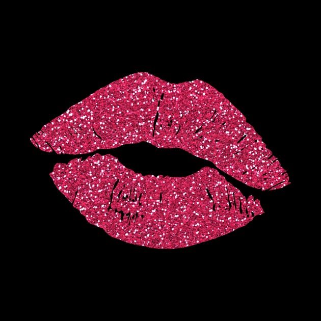 Red Glittery Lips by TNMGRAPHICS