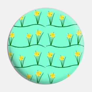 Daffodils in Aquamarine Color Background Pin