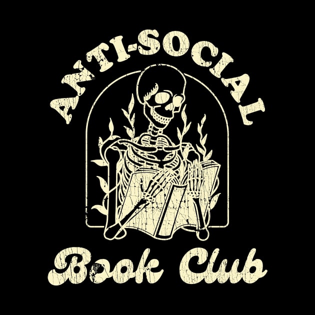 Anti Social Book Club Skeleton Bookworm Reading by US GIFT