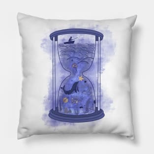 Space fishing: celestial Hourglass with cosmic ocean Pillow