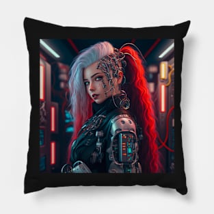 Alluring Cyberpunk Cyborg Pillow