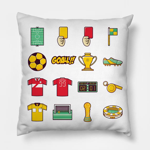 cute football soccer icon Pillow by ginanperdana