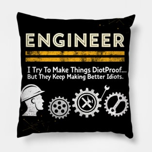 Engineer Mechanic Engineering Boys & Mens Graphic Pillow
