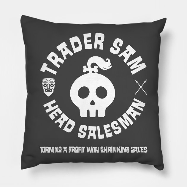 Trader Sam Head Salesman Pillow by ThisIsFloriduhMan