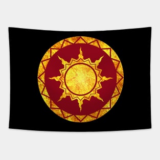 Atlantean Sun on Red Tapestry