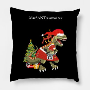 Clanosaurus Rex MacSANTAsaurus rex Plaid Santa Scotland Christmas Tree Tartan Pillow