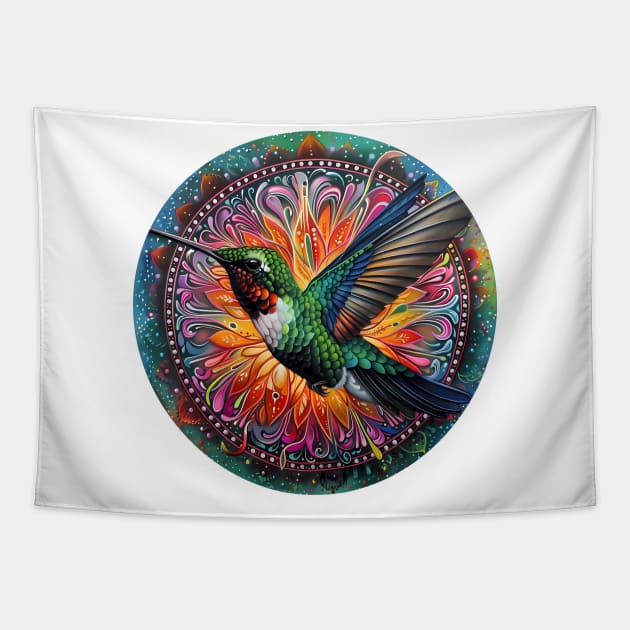 Mandala - Hummingbird Tapestry by aleibanez