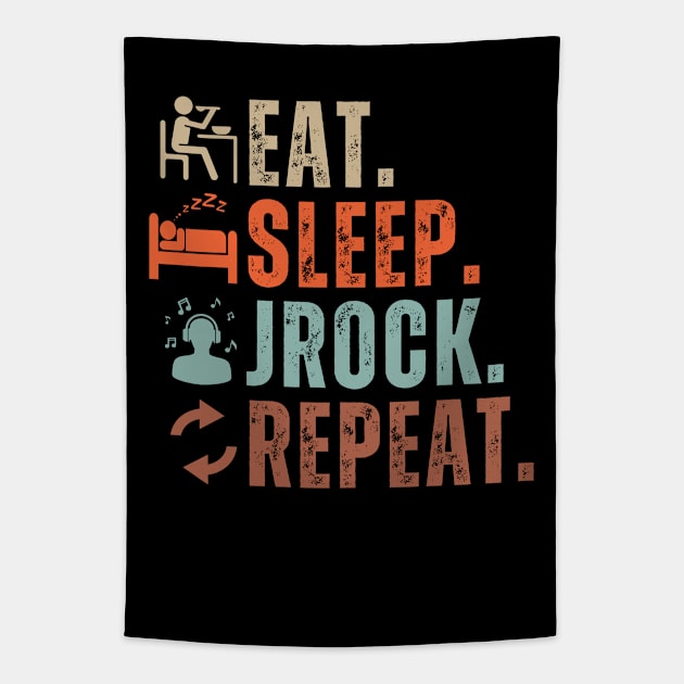 Eat Sleep JRock Repeat Tapestry by Daz Art & Designs