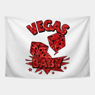 VEGAS Baby Roll The Dice Red Tapestry