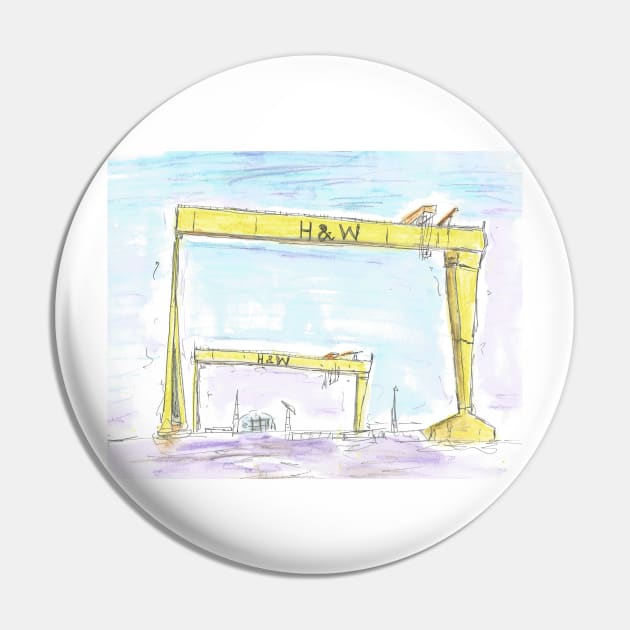 Squiggly sketch of the Harland and Wolff cranes, Belfast. Pin by DebTheZeb