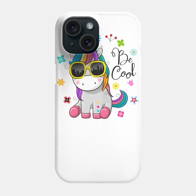 Cute unicorn with sunglasses. Very beautiful design for kids. Phone Case by Reginast777