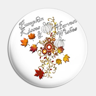 Fall Home Decor & Gifts: Quote Pumpkin Kisses & Harvest Wishes, Cute for Thanksgiving Pin