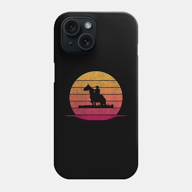 Awesome Funny Cowboys Gift - Hobby Silhouette Sunset Design Phone Case by mahmuq